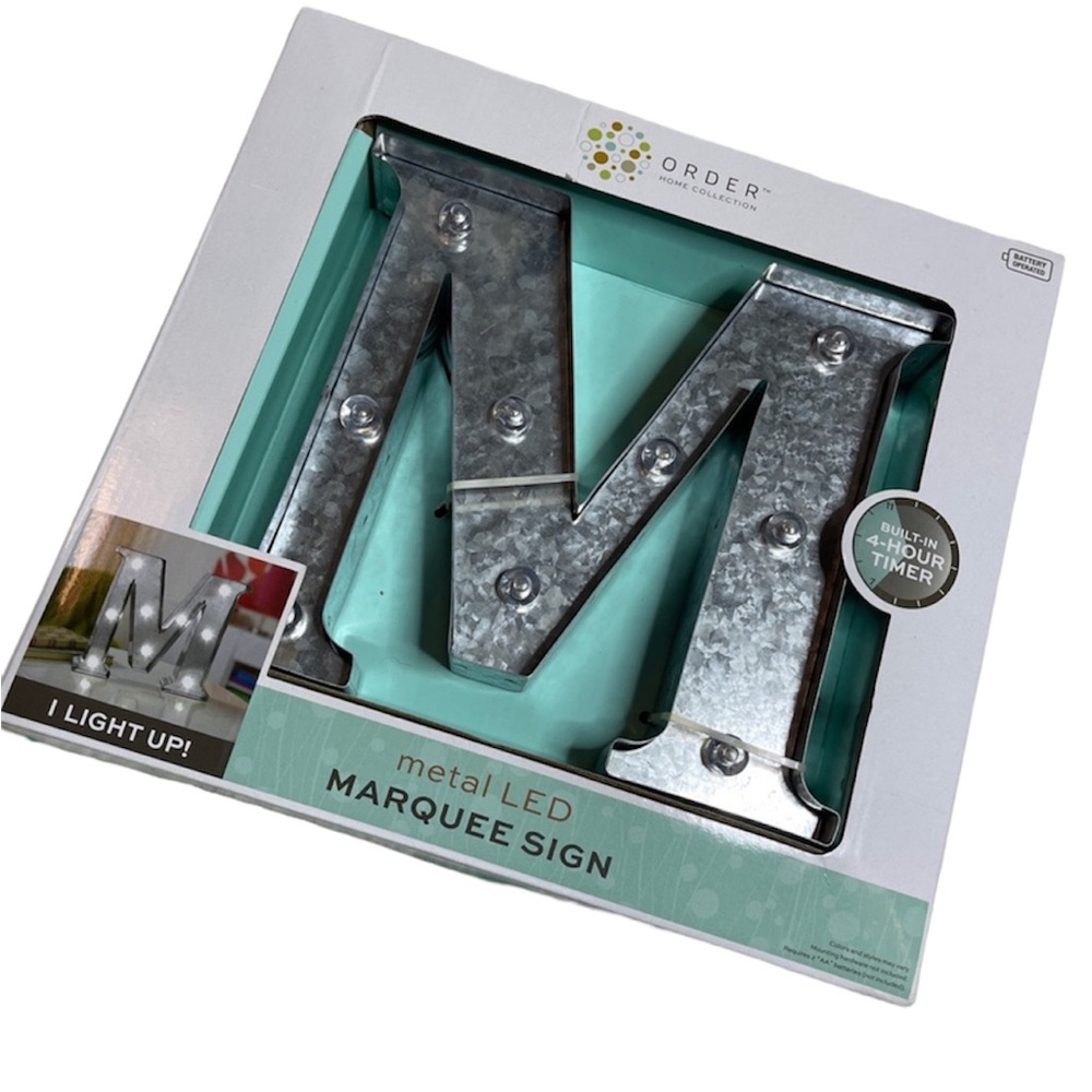 Home Collection “M” Marquee Metal LED Sign